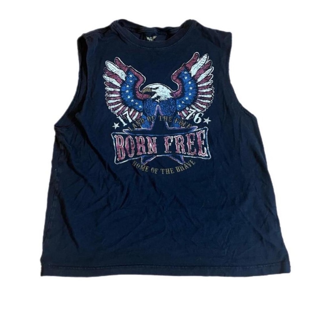 Vintage Faded Glory USA Biker Sleeveless T-Shirt / Tank